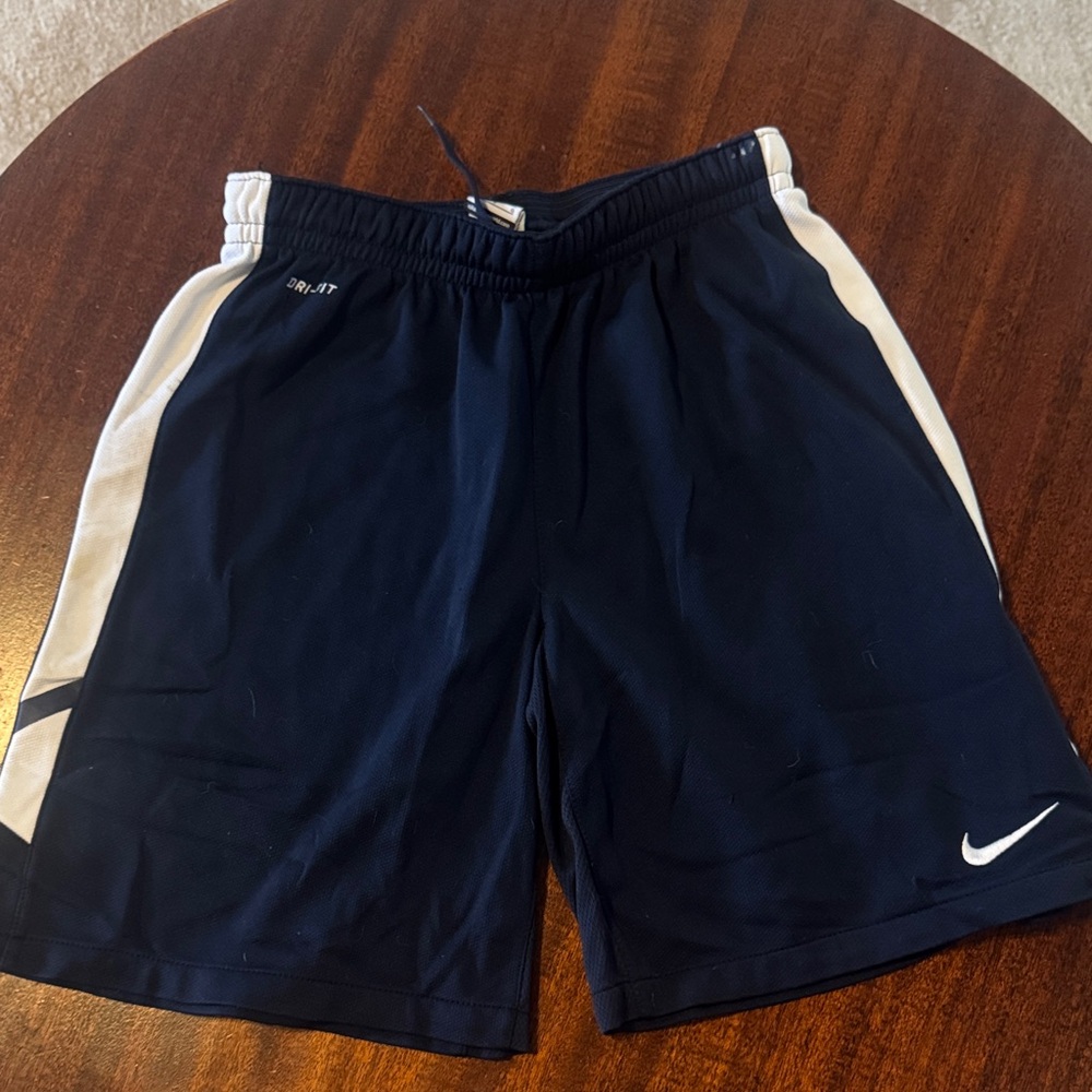 Men's Dark Blue and White Athletic Shorts